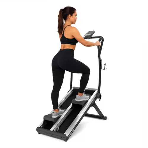 Lépcsőzőgép inSPORTline ZenPeak 30, elektromos terhelés, csúszásmentes felület, kapaszkodók, LCD kijelző, italtartó, iConsole+, taposógép