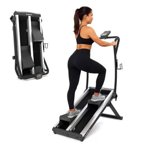 Lépcsőzőgép inSPORTline ZenPeak 30, elektromos terhelés, csúszásmentes felület, kapaszkodók, LCD kijelző, italtartó, iConsole+, taposógép
