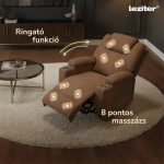 LEZITER Relaxa elektromos ringató és forgatható masszázsfotel 