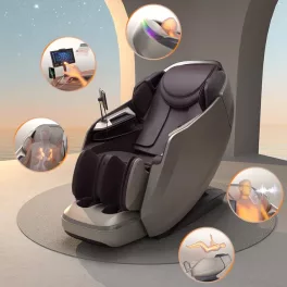 Masszázsfotel Balsadena, 4d masszázs, légmasszázs, Zero Gravity, Zero Space, 6 masszázstipus, 40 párna, 20 fej, infra melegítés, lábmasszázs - kávé