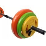 Tunturi 20 kg-os műanyag súlyzókészlet kétkezes rúddal