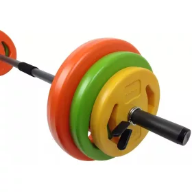 Tunturi 20 kg-os műanyag súlyzókészlet kétkezes rúddal