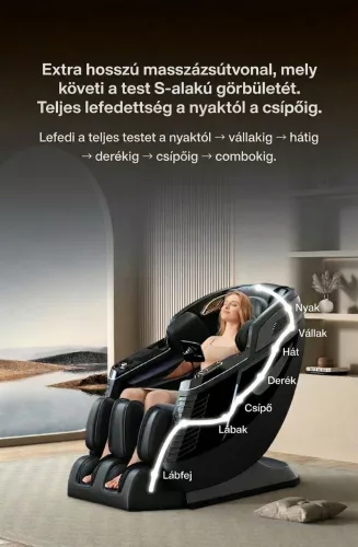 HC Home Lifestyle L39MAX Masszázsfotel fekete színben